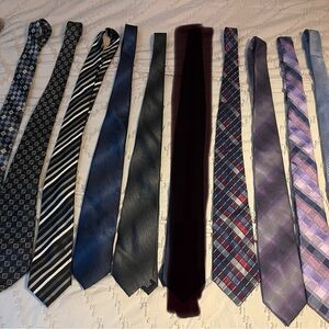 Stylish Men's Tie Set - Blue, Black, and Purple